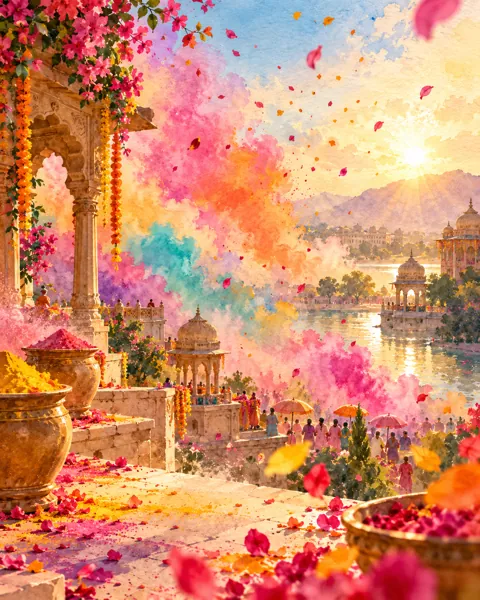 Holi Color Clouds · Watercolor style