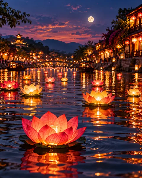 River Lantern Festival · Cinematic dusk