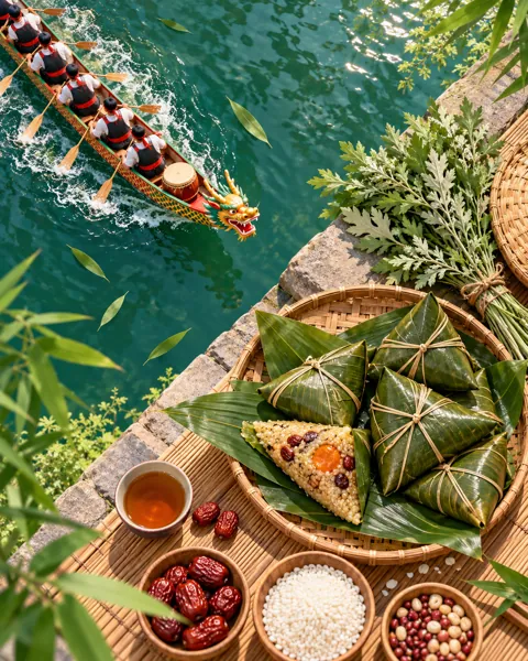 Dragon Boat Festival · Minimal flat lay