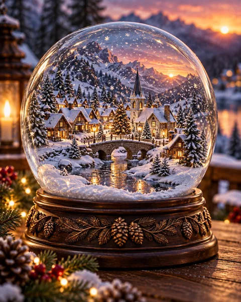 Snow Globe Village · Cinematic dusk