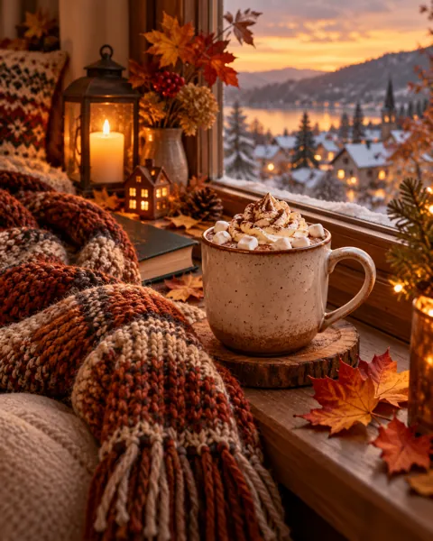 Autumn Cocoa Window · Cozy indoor light