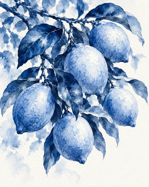 Lemon Branch · Indigo Monochrome