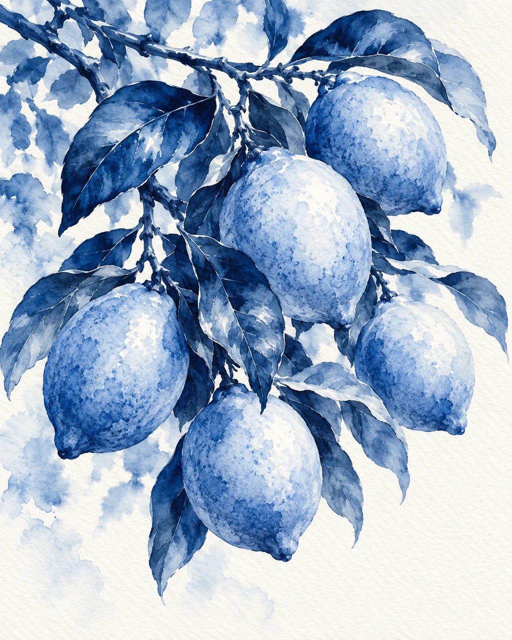 Lemon Branch · Indigo Monochrome