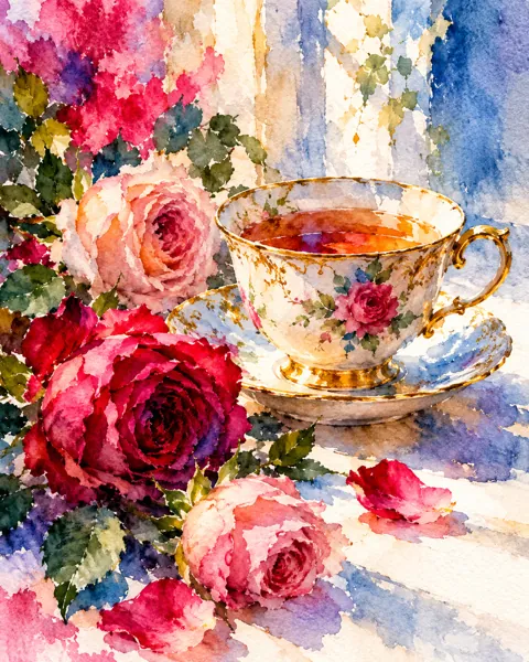 Teacup and Roses · Vibrant Pigments