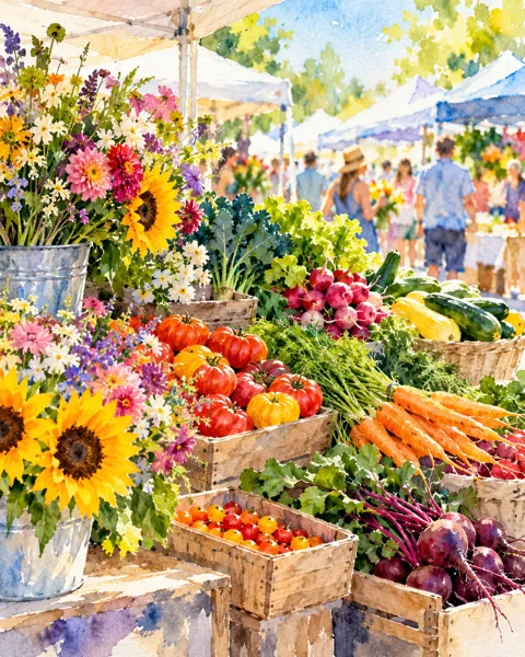Farmers Market Stall · Vibrant Pigments