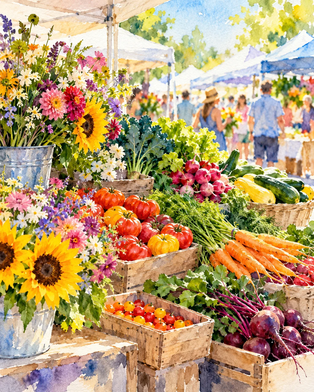 Farmers Market Stall · Vibrant Pigments