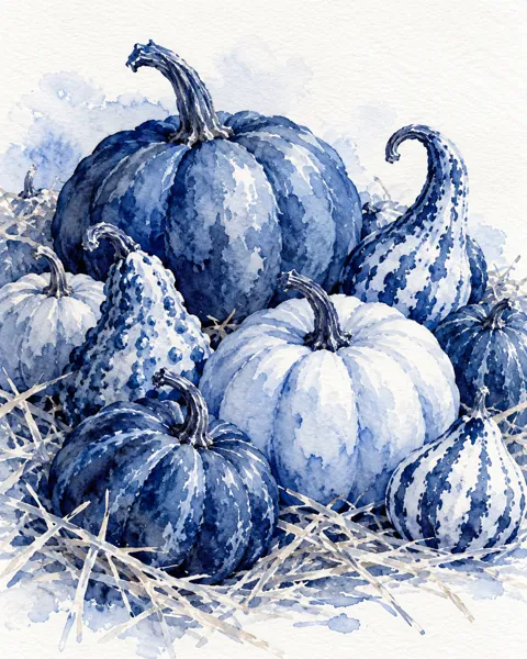 Pumpkin Harvest · Indigo Monochrome