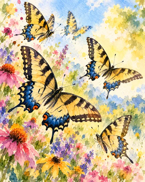 Swallowtail Butterflies · Vibrant Pigments