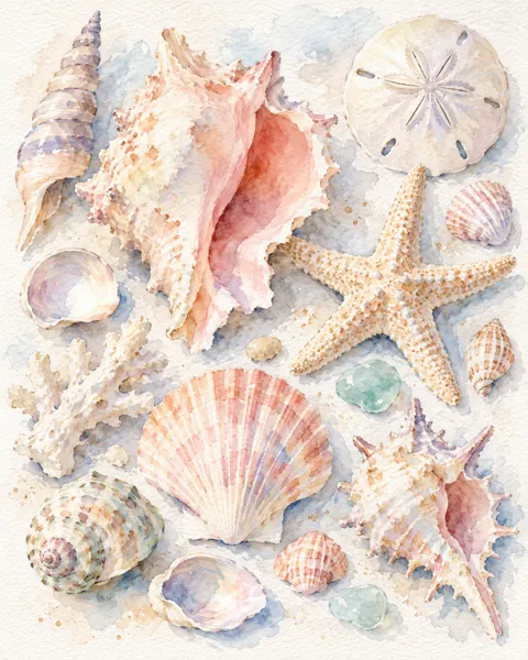Seashell Collection · Soft Pastels
