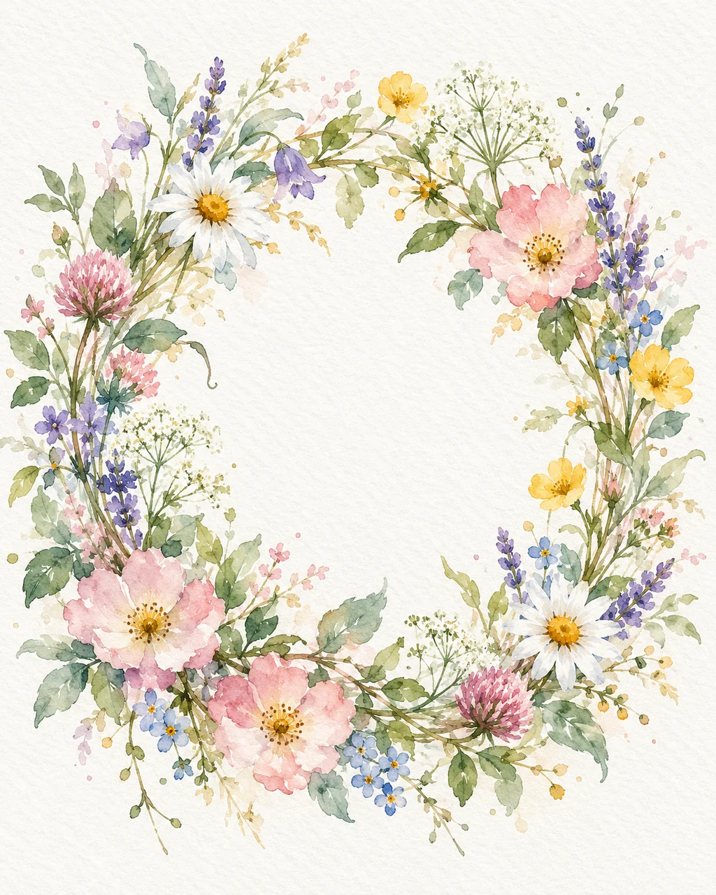 Floral Wreath · Soft Pastels