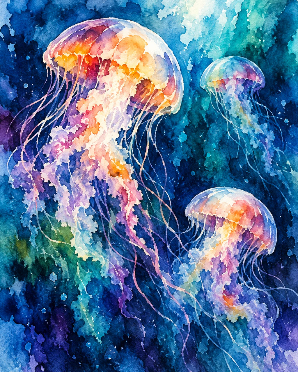 Drifting Jellyfish · Vibrant Pigments